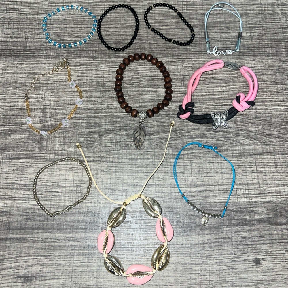Pink and Gold Shell Bracelet